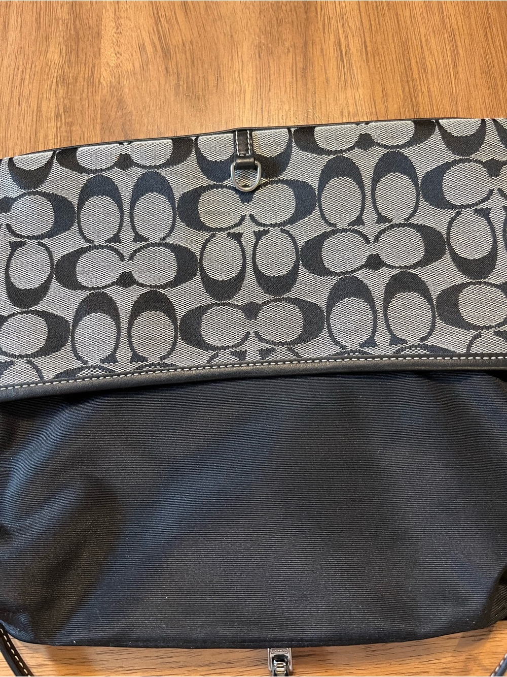 Coach Signature Black & Gray Hampton Clip Demi Shoulder Bag Vintage - Picture 12 of 16
